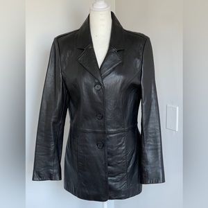 ALEGRE x ADLER BLACK LEATHER JACKET WOMEN'S SMALL 38x28" GENUINE N.Z LAMBSKIN